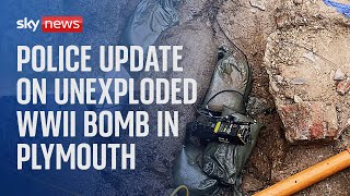 Police share updates on Plymouth WWII bomb that is due to be moved [upl. by Ethelbert58]