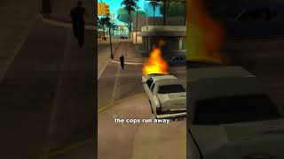 IF YOU APPROACH COPS WITH A BURNING CAR IN GTA GAMES [upl. by Nachison856]