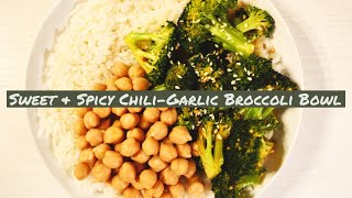 sweet amp spicy chiligarlic broccoli bowl  vegan [upl. by Yatnuahs797]