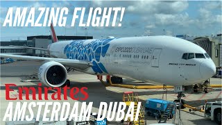 TRIP REPORT  The best Economy Class  AmsterdamDubai  Emirates Economy Class  Boeing B777300ER [upl. by Shepp162]