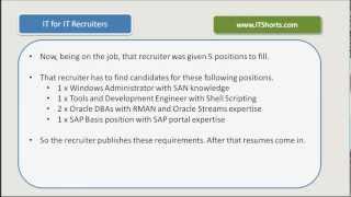 Recruiter Training  IT for IT Recruiters  Introduction Video 1 [upl. by Nehgem]