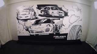 Falken Tyre  Streetart picture timelapse [upl. by Esyli]