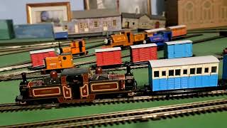 Bachmann Double fairlie pulling 4 blue coaches and blue brakvan [upl. by Eilerua]