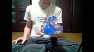 Contact juggling 5 and 6 ball tricks [upl. by Natalya]