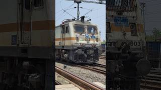 Ghaziabad WAP7 horn  coming out of Loco sidings [upl. by Yanehs]