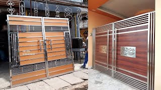 Gate  Iron vs Steel Gate colourfull design  simple and modular iron steel gate design [upl. by Kienan733]