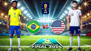 Brazil vs United States  Rodrygo vs Pulisic  FIFA World Cup Final Match  PES Gameplay [upl. by Tnaryb]