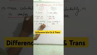 Difference bw Cis amp Trans organic chemistry neet ncert Geometrical Isomerism shorts [upl. by Audras]