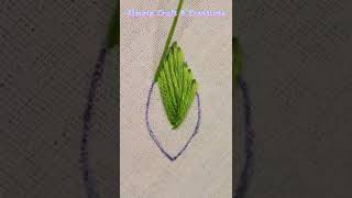 Hand Embroidery  Leaf Embroidery with fishbone stitch  Beautiful Embroidery  Learn Embroidery [upl. by Denney]