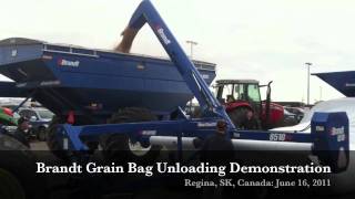 Brandt Grain Bag Unloading Demonstration Regina SK June 16 2011 [upl. by Towill]