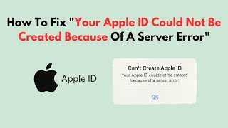 How To Fix quotYour Apple ID Could Not Be Created Because Of A Server Errorquot [upl. by Zadack367]