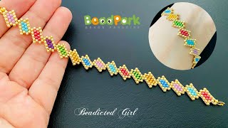 Peyote stitch Bracelet  Beadparkcom Tutorial  beadpark [upl. by Modla]