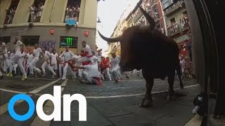 Running of the Bulls in Pamplona 11 injured [upl. by Selie]