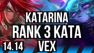 KATARINA vs VEX MID  Rank 3 Kata 7 solo kills 1746 Dominating  EUNE Challenger  1414 [upl. by Gentille177]