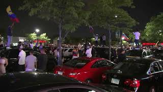 Large crowd rallies in Humboldt Park as Venezuelans await results in tense presidential election [upl. by Gnemgnok355]