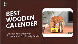 Wooden Round Calendar for Desk  EcoFriendly  Made in India Dark Wood [upl. by Ardnala]