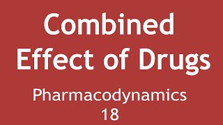 Combined effect of drugs Pharmacodynamics Part 18  Dr Shikha Parmar [upl. by Habas]