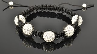 Shamballa Style Bracelet Tutorial [upl. by Colline]