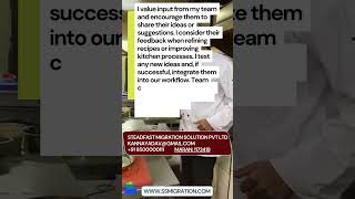 Expected Question for Skill Assessment Interview ChefCook  immigration youtube viralvideo visa [upl. by Ailatan]