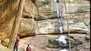 Winter Hiking in Hocking Hills Cantwell Cliffs [upl. by Gievlos]