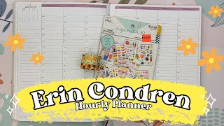 Erin Condren Hourly Planner  Plan with Me using Agenda52 Stickers  Lemon Summer Theme [upl. by Tiffanie]