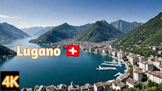 Lugano Switzerland 🇨🇭 walking tour Lugano is Billionaire city in Swiss Ticino HDR 60 fps walk [upl. by Alain]