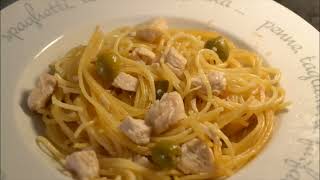 Spaghettis poulet olive recette cookeo [upl. by Ahtoelc]