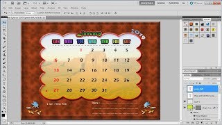 Photoshop Tutorials  How to Make a Desk Calendar Design in Adobe Photoshop [upl. by Nic612]