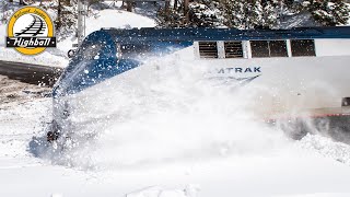 Amtrak Train Plows Through Snow [upl. by Worden]