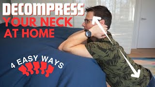 How to Decompress Your Neck at Home 4 WAYS  Self Neck Traction  Dr Jon Saunders [upl. by Nalat]