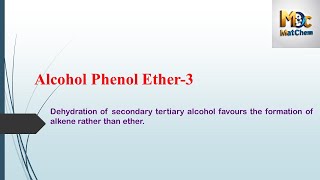 Chemistry  6 dehydration tertiaryalcohol elimination substitutionreaction ether ClassXII [upl. by Anigriv]