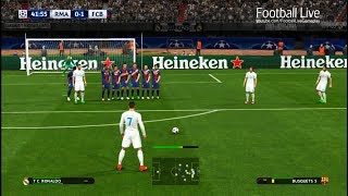 PES 2017  Real Madrid vs Barcelona  CRonaldo Free Kick Goal amp Full Match  UEFA Champions League [upl. by Allina]