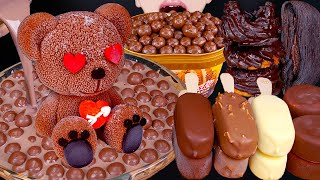 ASMR BASKIN ROBBINS CHOCOLATE ICE CREAM CAKE MALTESERS MAGNUM NUTELLA DESSERT MUKBANG먹방EATING SOUNDS [upl. by Anyahs]