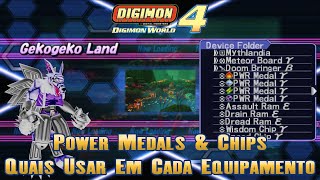 Digimon World 4  Power Medals amp Chips Quais Usar Em Cada Equipamento [upl. by Ibur235]