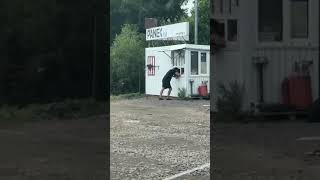 Man with axe attacks gas station in Razmetelevo Russia [upl. by Lekcim730]