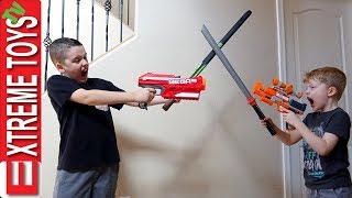 Ethan Vs Cole Nerf Blasters and Nerf Sword Attack [upl. by Lanor728]