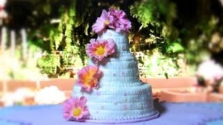 Bolo de Casamento para Barbie DIY biscuit e papelão [upl. by Dempsey131]