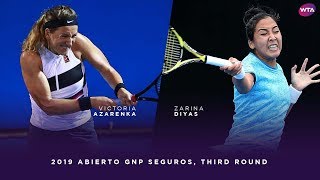 Victoria Azarenka vs Zarina Diyas  2019 Abierto GNP Seguros Third Round  WTA Highlights [upl. by Imray]