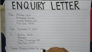 How To Write An Enquiry Letter Step by Step Guide  Writing Practices [upl. by Elliott]