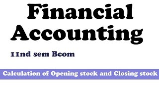 calculation of opening stock and closing stockCommerceEasyForYou [upl. by Aieka227]