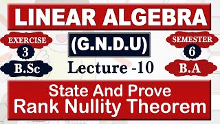 RANKNULLITY THEOREM SYLYESTERs law of nullity Linear Transformation Linear Algebra bsc math sem6 [upl. by Sisenej485]