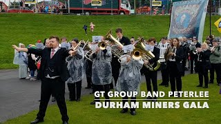 Durham Miners Gala 2024 GT Group Band Peterlee Wheatley Hill Banner  The Racecourse field [upl. by Ellennoj]