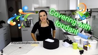 HOW TO COVER CHOCOLATE MUD CAKE WITH FONDANT  BY VERUSCA WALKER [upl. by Ahsatin]