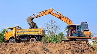 Excavator Working In Our Village River amp Loading Trucks Veku Driving Video [upl. by Riabuz917]