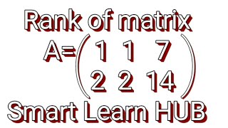 Rank of matrix Bsc maths 1st year [upl. by Kathleen185]