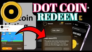 DTC Airdrop Redeem। DTC Mining Spin। Dot Coin Exchange Update। Dot Coin Listing । Dot Coin Mining। [upl. by Abbotson]