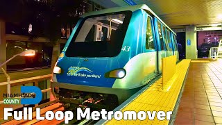 Miami Metromover  Full Loop Line  Complete Journey at Night [upl. by Amalita]