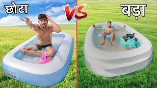 Overnight survival challenge in big vs small swimming pool challenge [upl. by Gable]