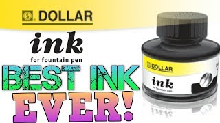 DOLLAR Ink Review and Unboxing  Best Cheapest 4 Black Ink For Fountain Pen [upl. by Hayes]