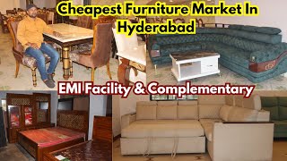 Cheapest Furniture Market In Hyderabad Pure Teakwood Cots Dining Tables amp Sofa Sets In OFFER Prices [upl. by Gassman]